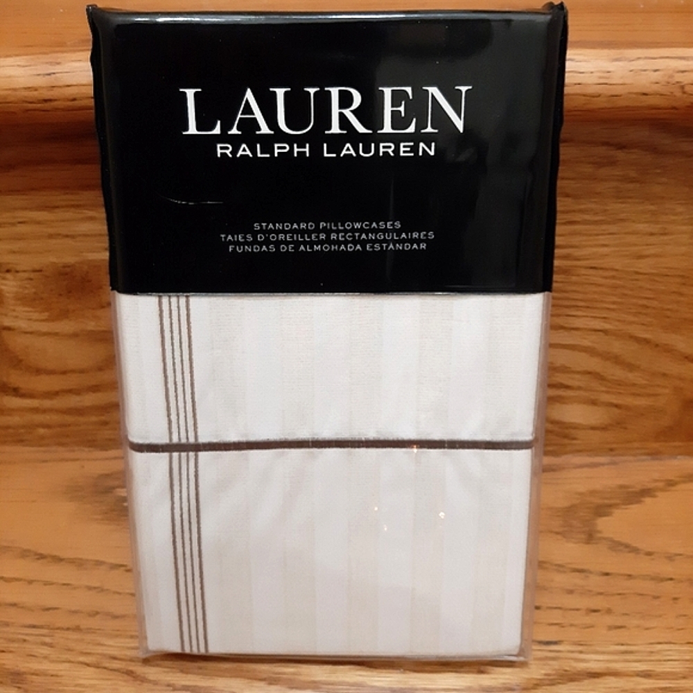 Ralph Lauren Home Allie Stripe Standard Pillowcases Cream MSRP $130 - Picture 8 of 8